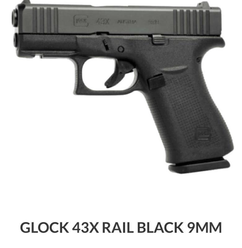 Glock 43X Rail Black